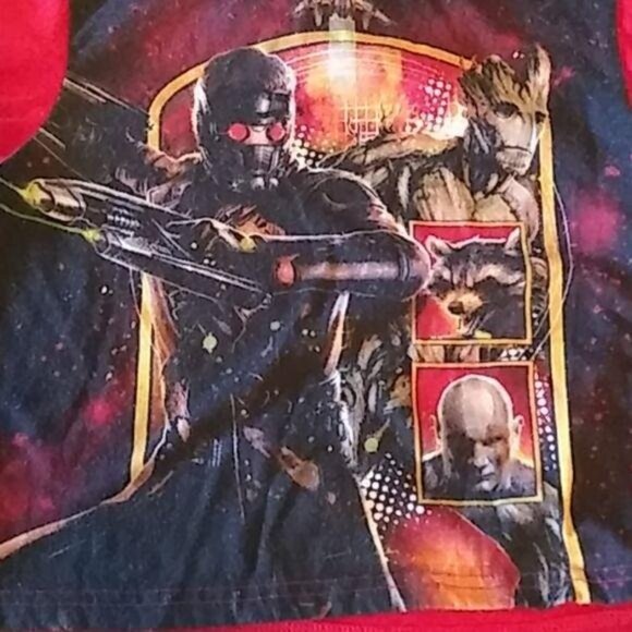 Marvel Guardians Of The Galaxy Boys Size 6/7 T-Shirt Star-Lord Rocket Groot - Picture 3 of 5